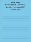 Picture of Abstract of Sindh Shops & Commercial Establishments Act 2015