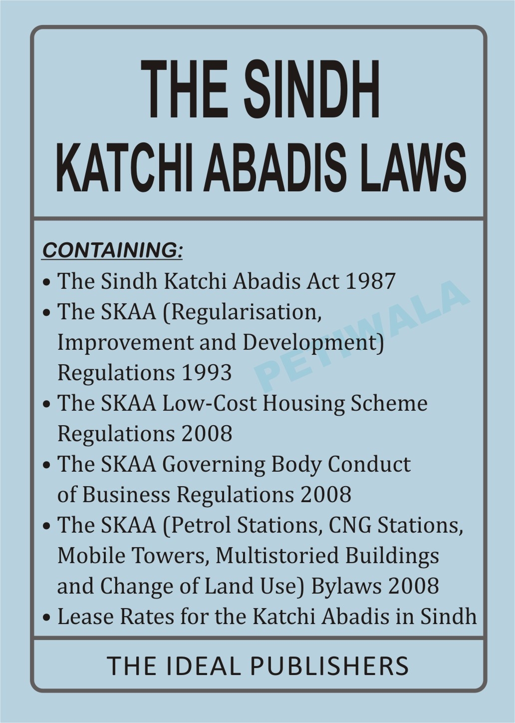 Picture of Sindh Katchi Abadis Laws